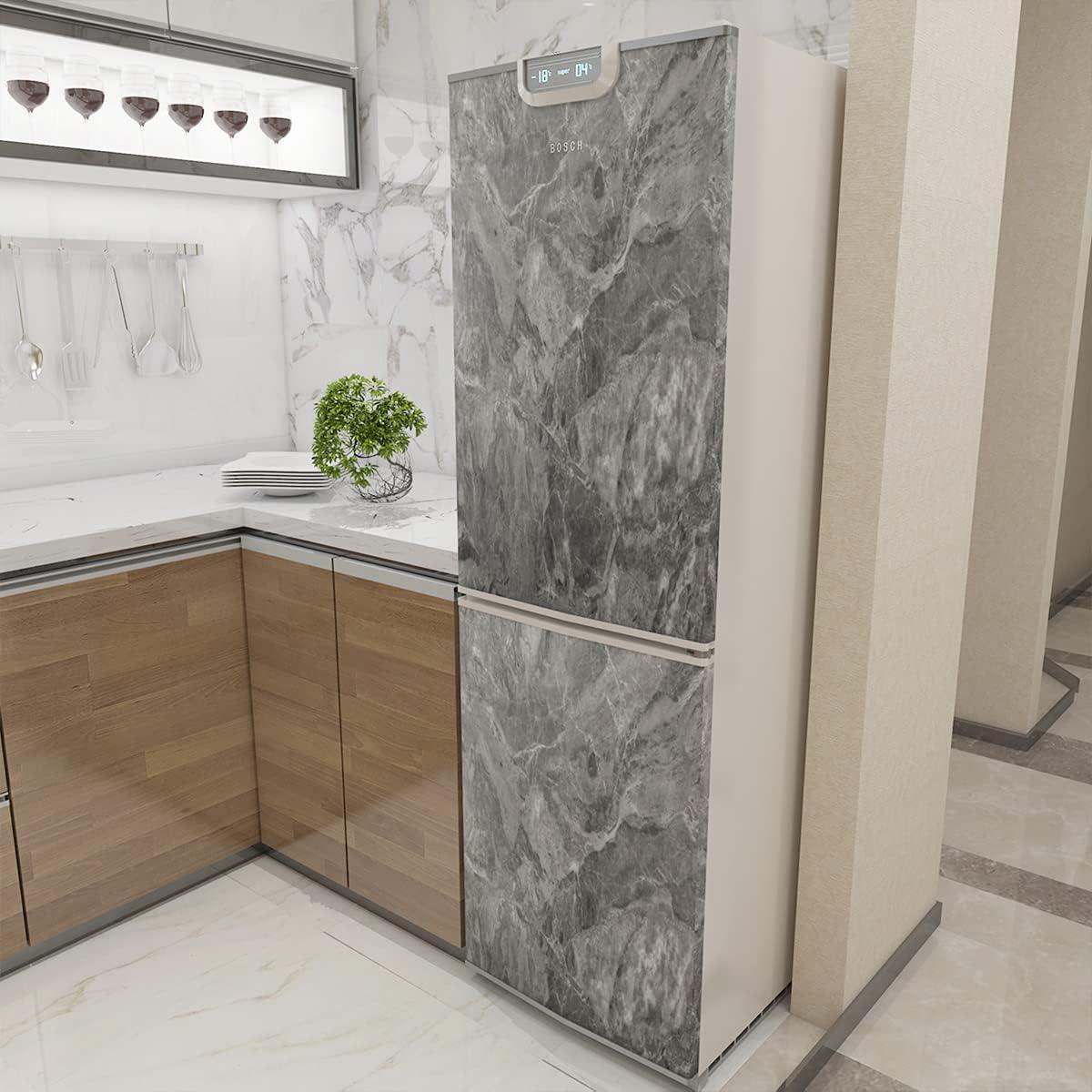 Papel Tapiz Autoadhesivo de Mármol Gris TOTIO 122x198 cm Impermeable