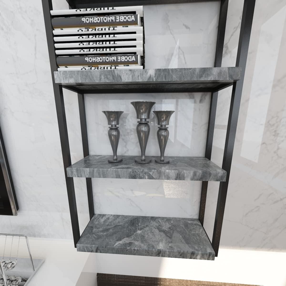 Papel Tapiz Autoadhesivo de Mármol Gris TOTIO 122x198 cm Impermeable