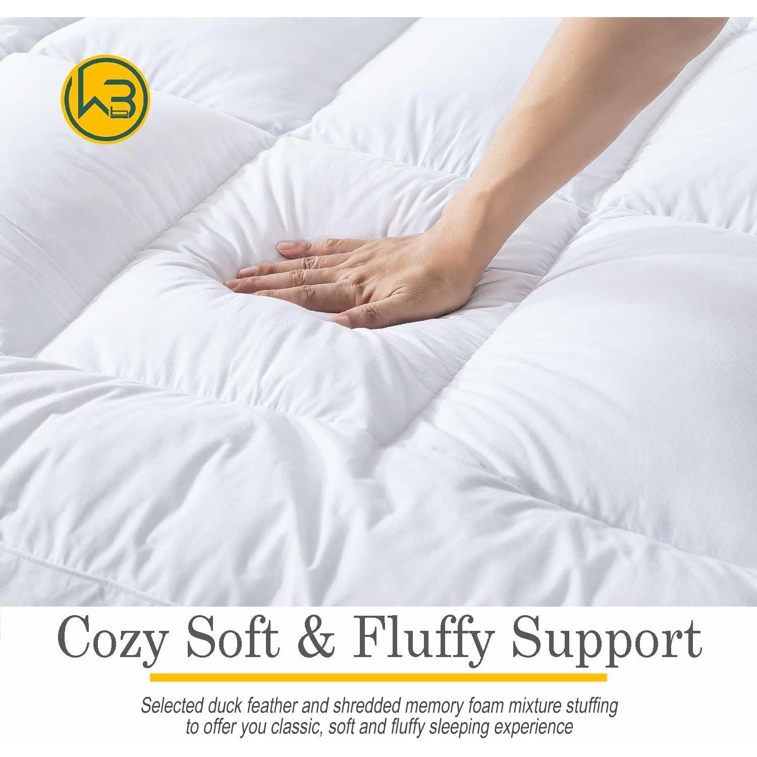 Capa de Colchón Esponjosa WhatsBedding Individual 12.7 cm Algodón