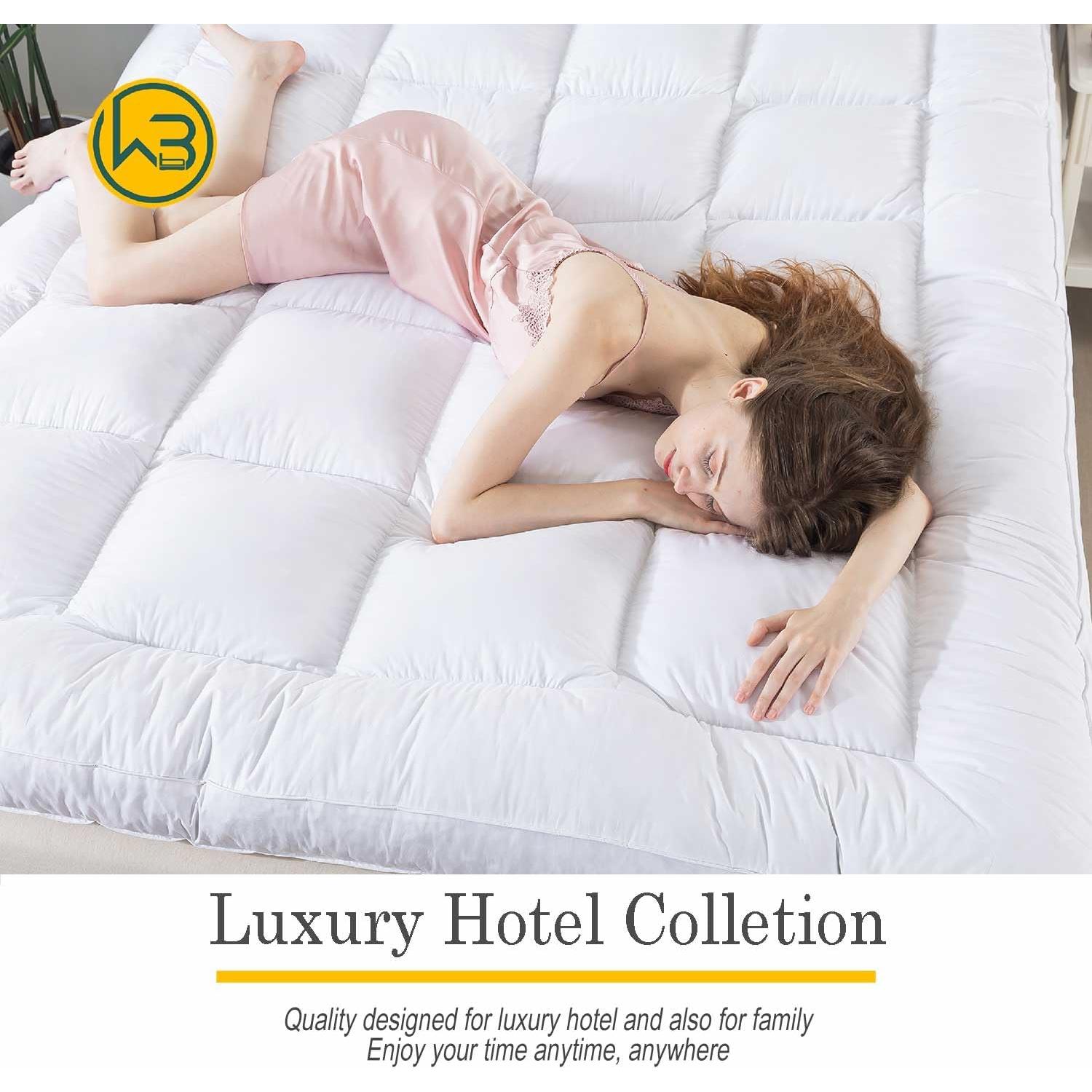 Capa de Colchón Esponjosa WhatsBedding Individual 12.7 cm Algodón