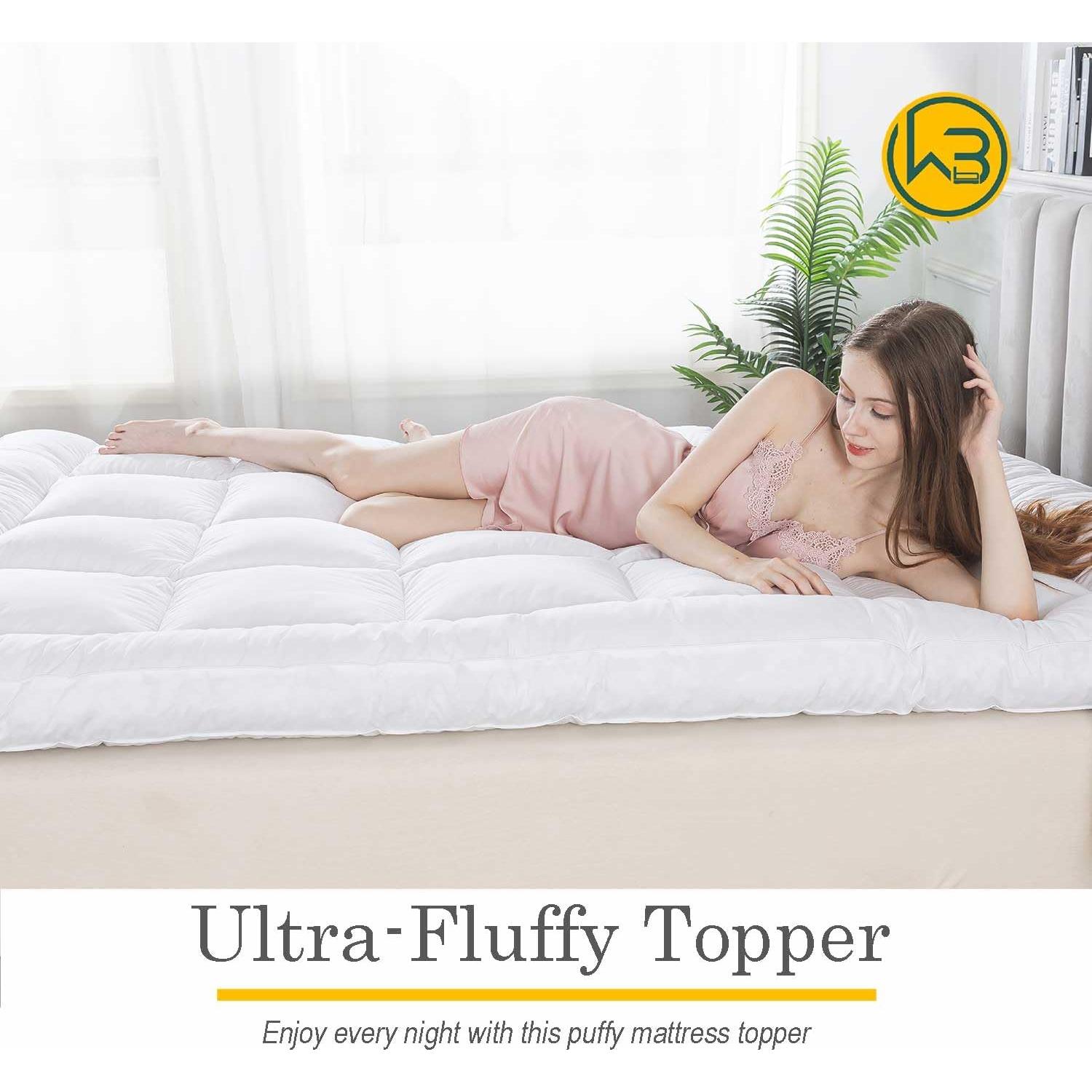 Capa de Colchón Esponjosa WhatsBedding Individual Algodón 12.7cm