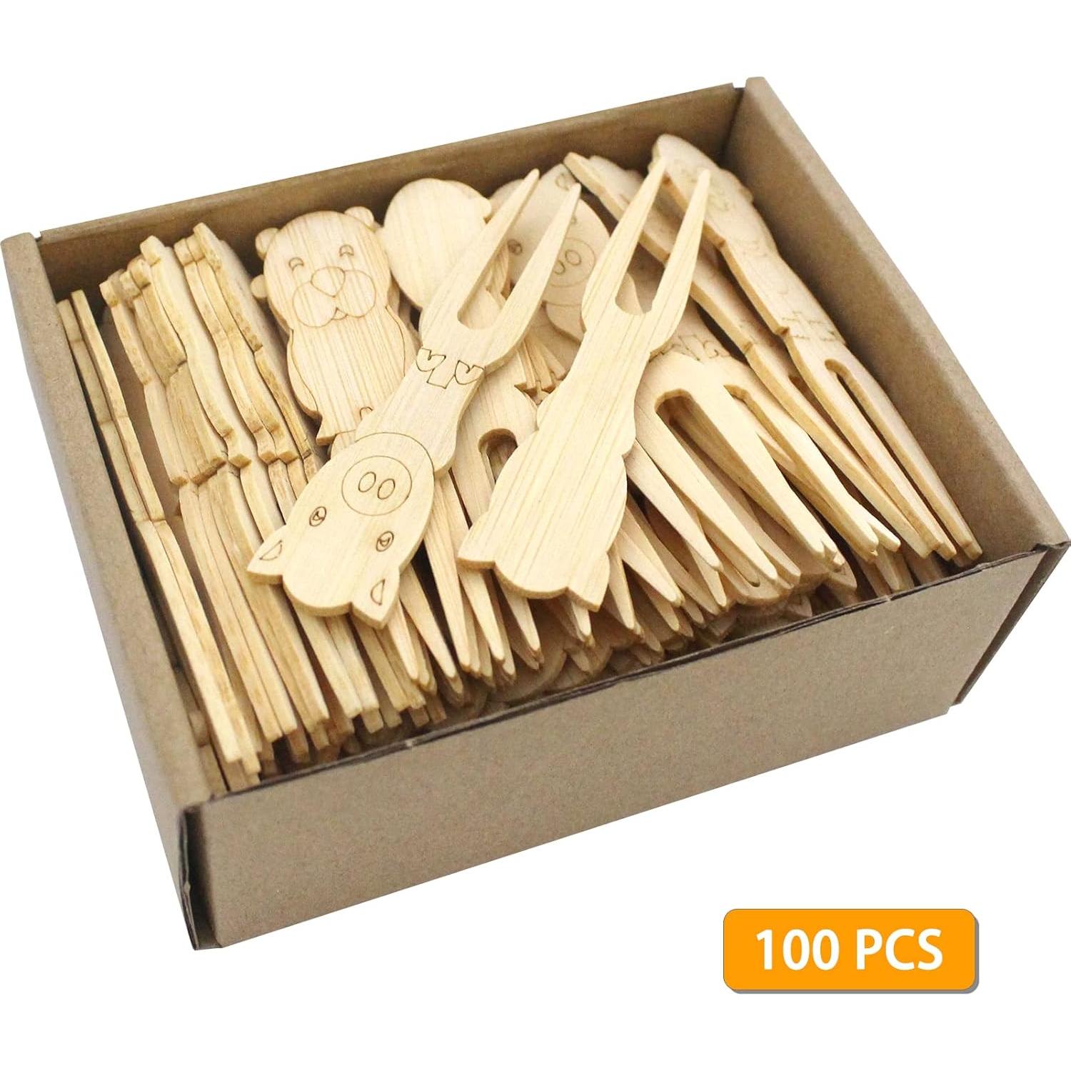 Palillos de Comida de Bambú AZUL TOP 100pcs 8.89cm Ecológicos