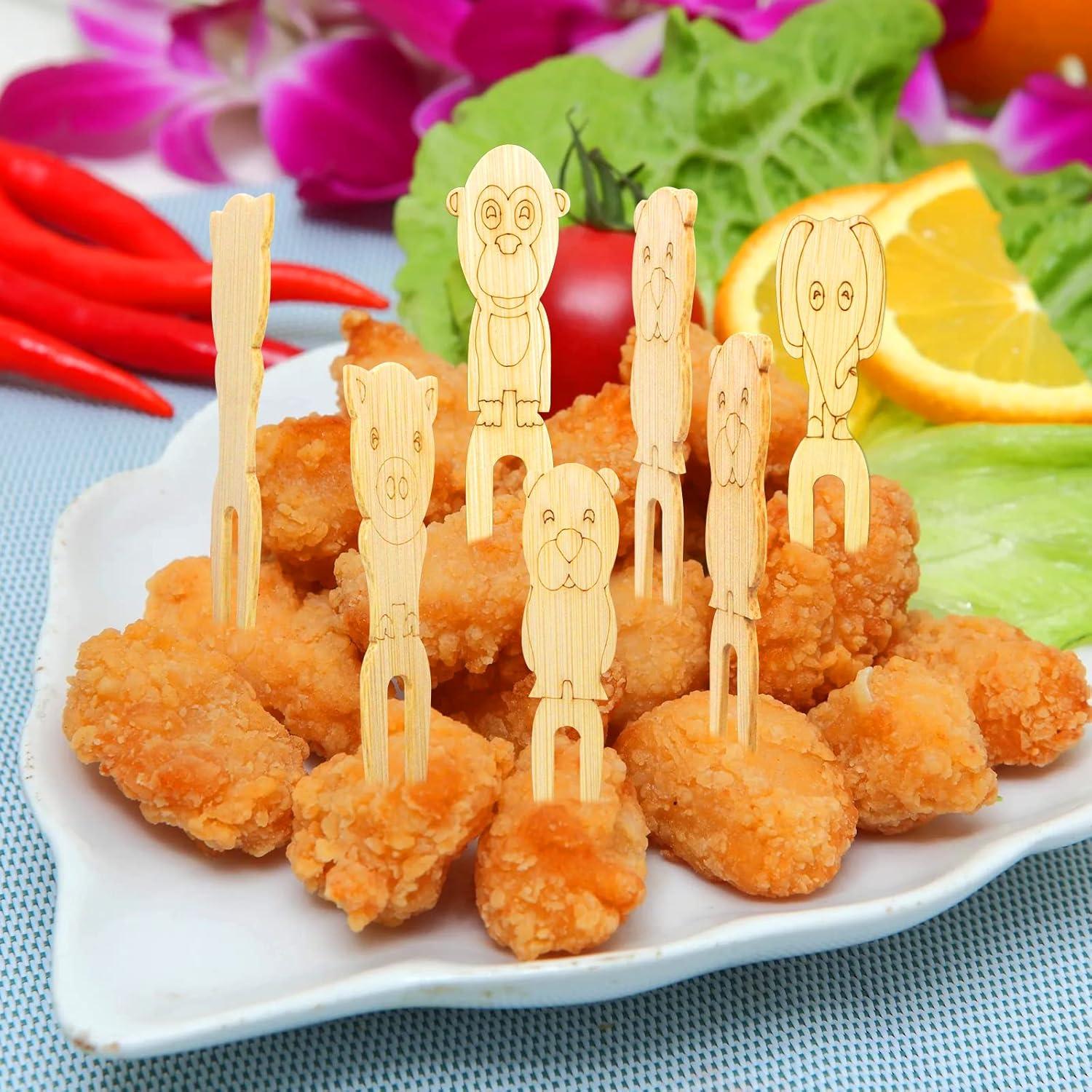 Palillos de Comida de Bambú AZUL TOP 100pcs 8.89cm Ecológicos