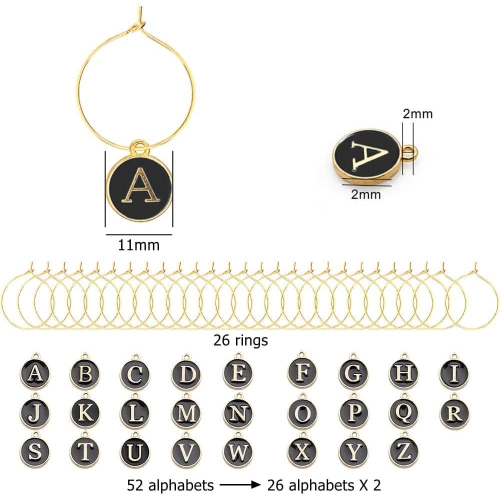 Marcadores de Vino REDANHA 56 Piezas Etiquetas Alfabéticas