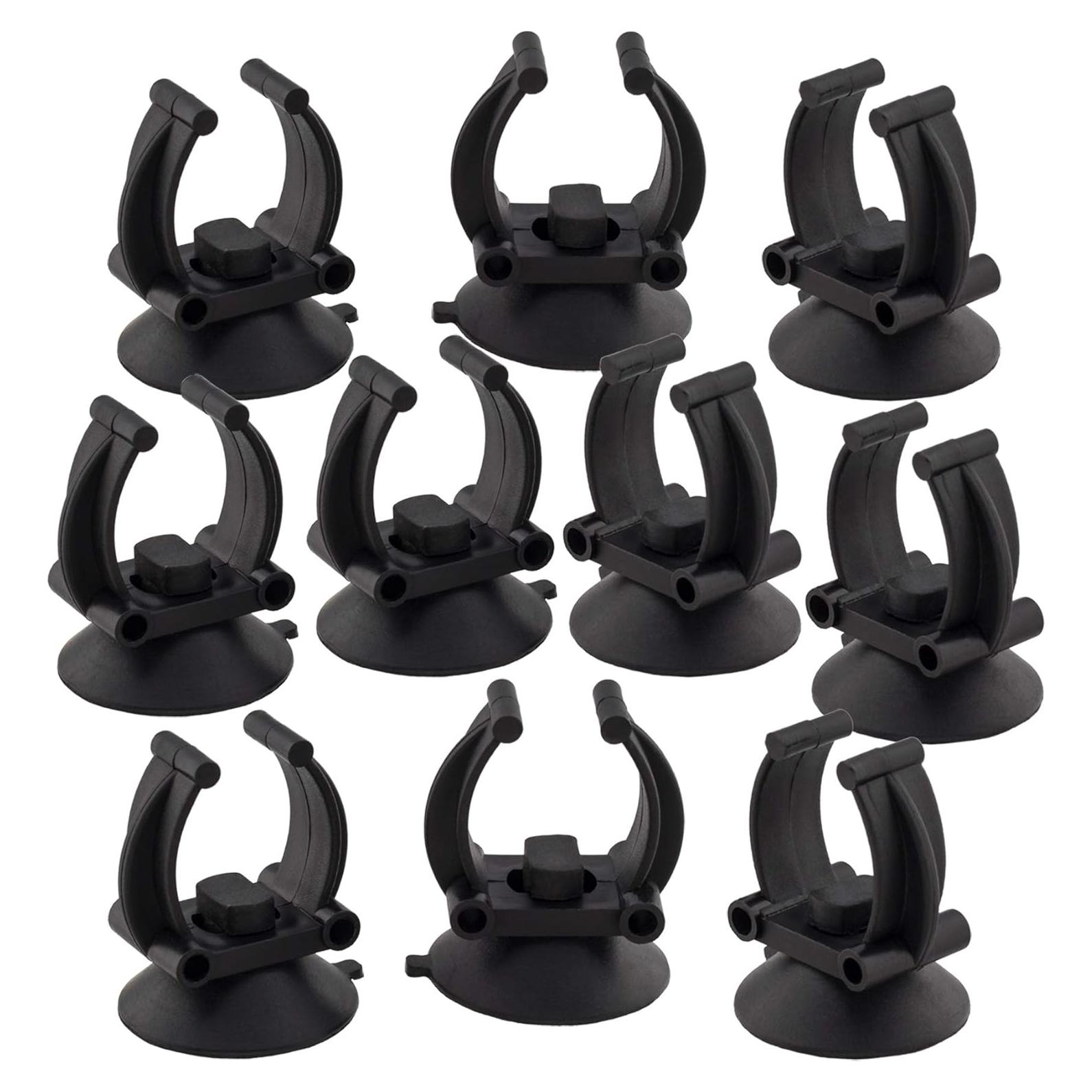 OIIKI 10 Ventosas para Calentador de Acuario con Clips - Negro