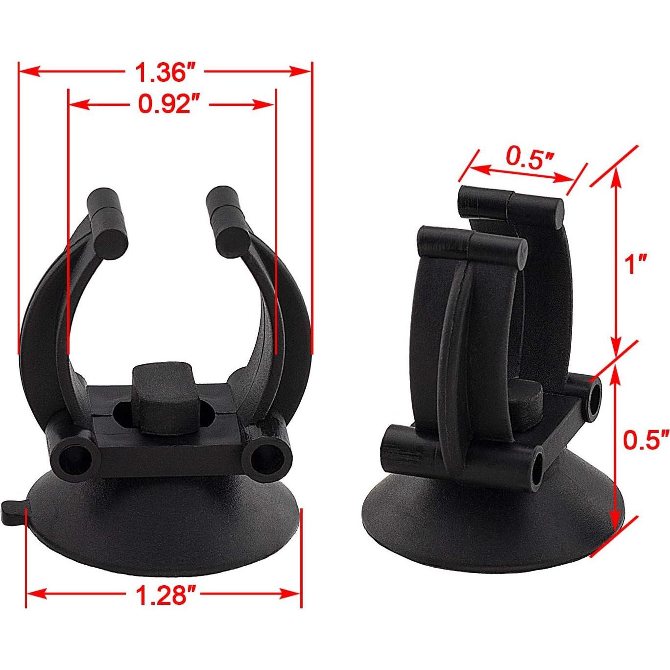 OIIKI 10 Ventosas para Calentador de Acuario con Clips - Negro