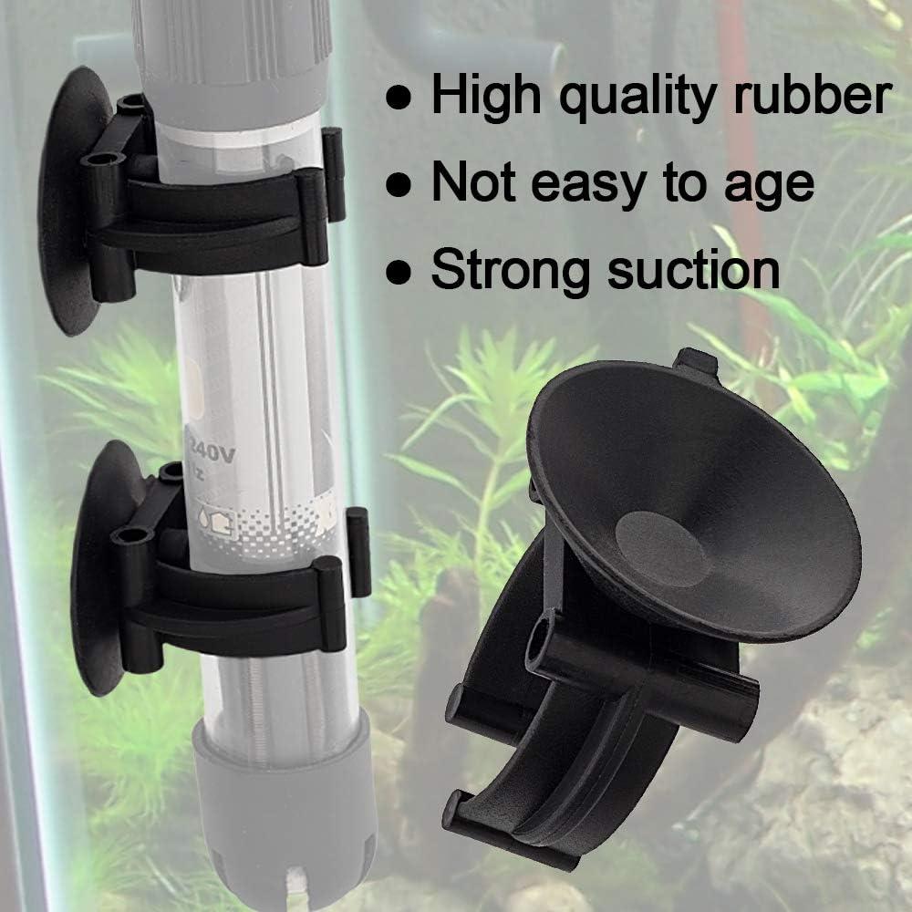 OIIKI 10 Ventosas para Calentador de Acuario con Clips - Negro