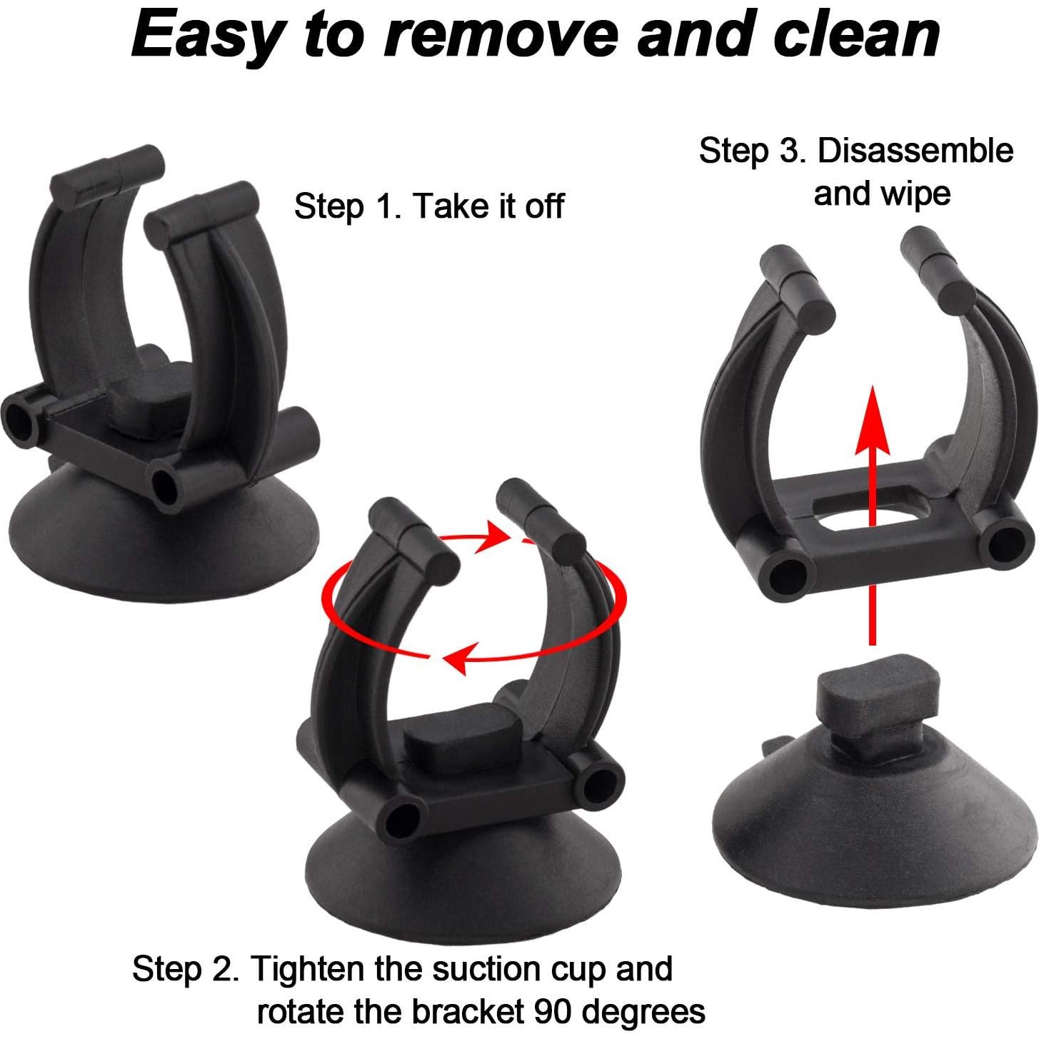 OIIKI 10 Ventosas para Calentador de Acuario con Clips - Negro