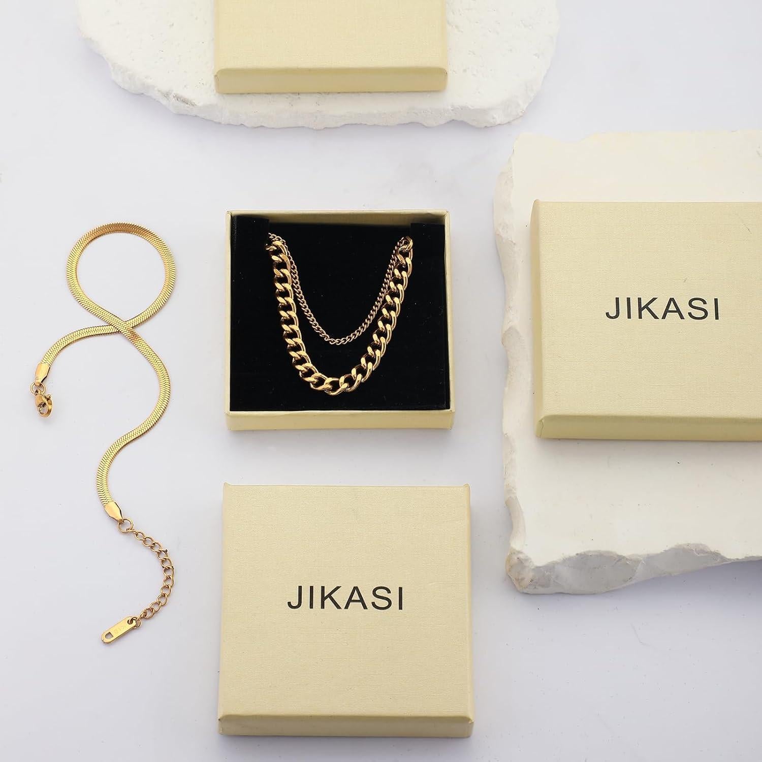 Tobilleras de Oro 14k para Mujeres - 3 Piezas Impermeables