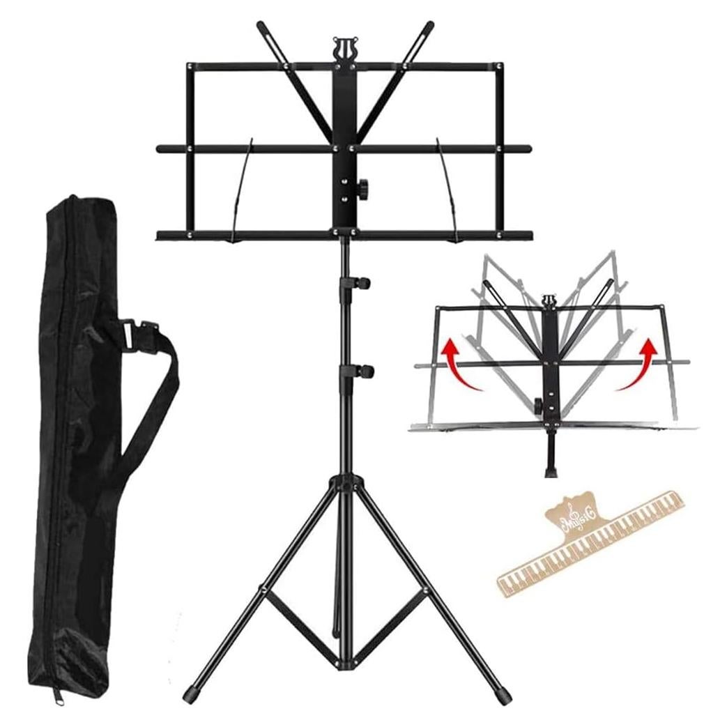 Soporte de Partituras Ajustable ENNBOM Plegable con Bolsa