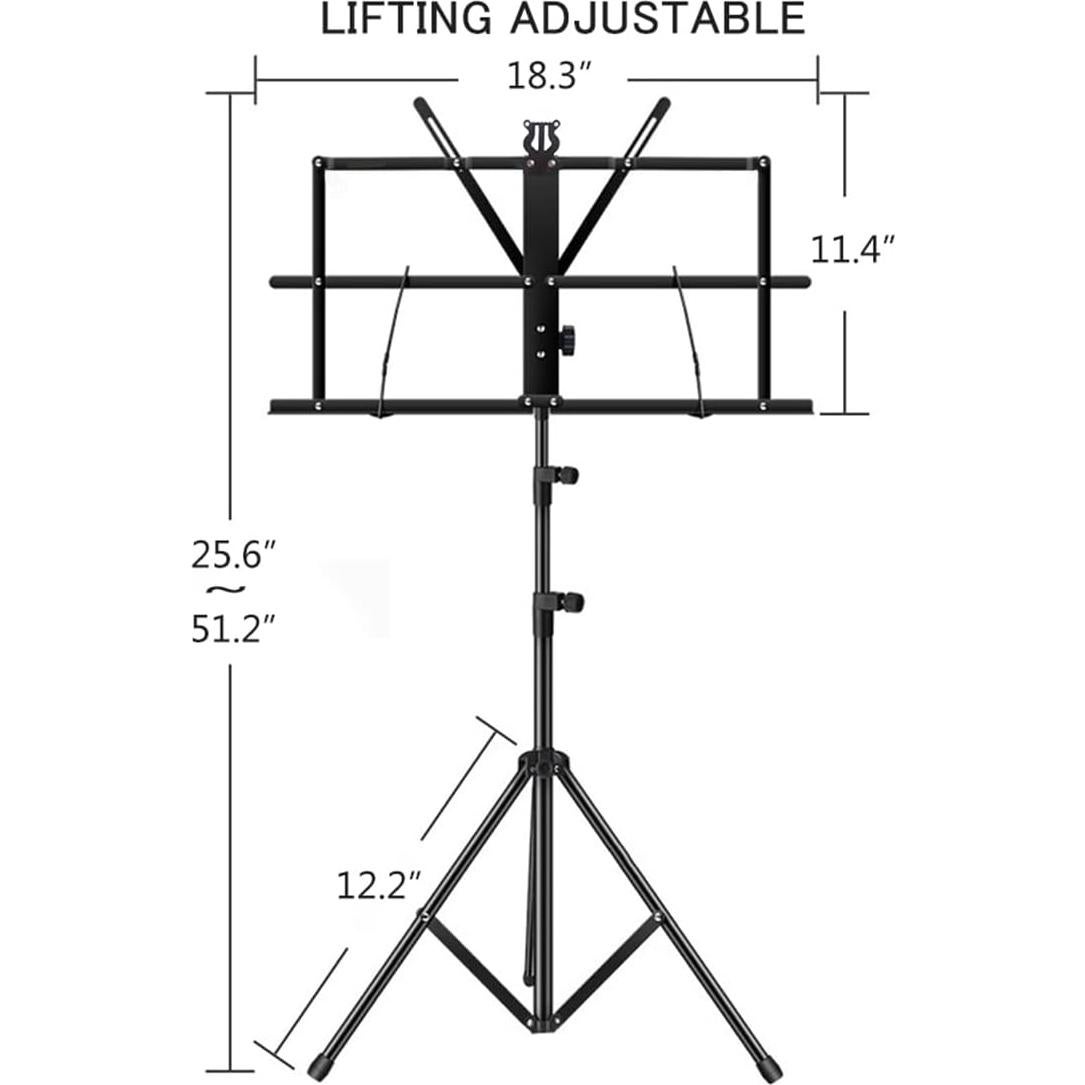 Soporte de Partituras Ajustable ENNBOM Plegable con Bolsa