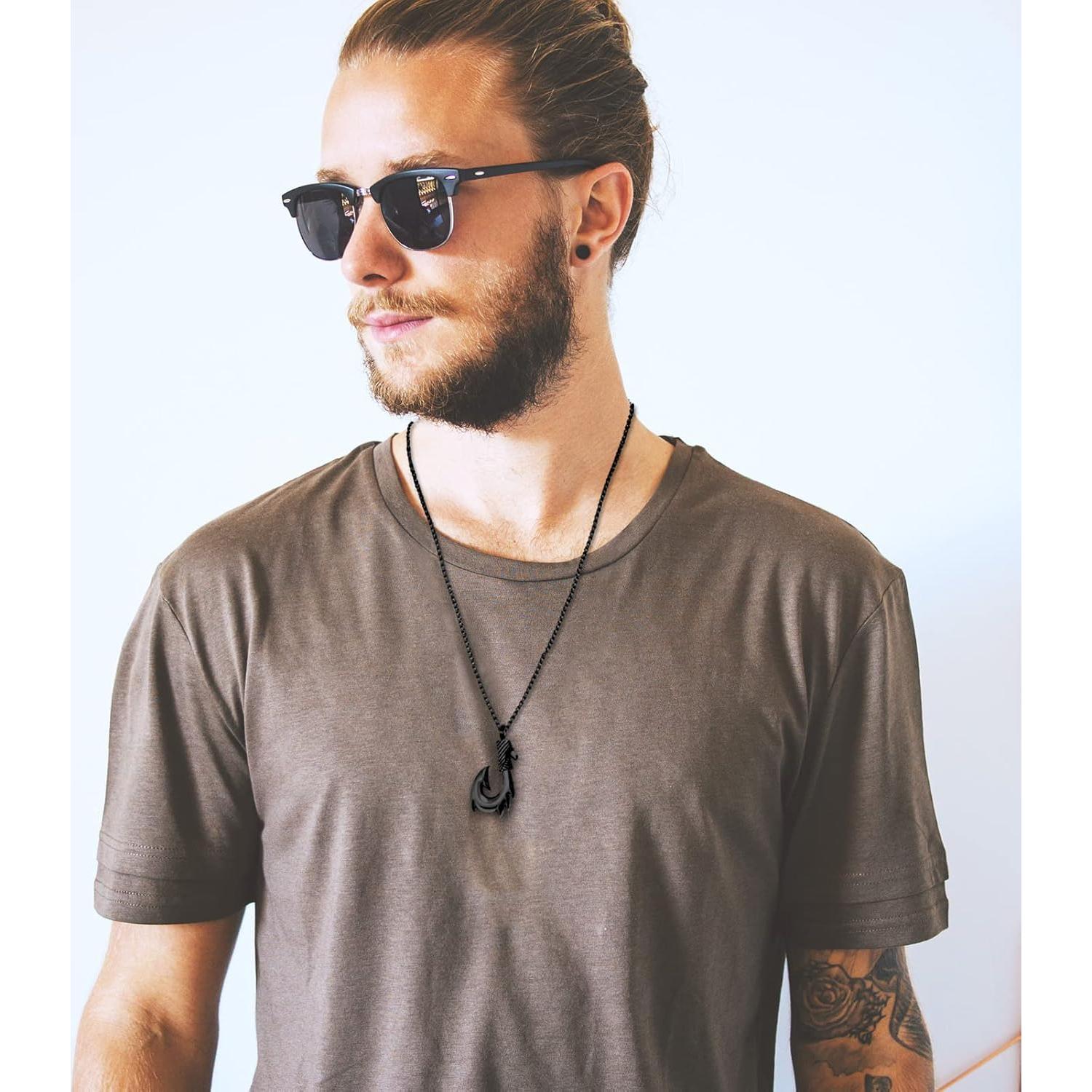 Collar de Urna de Cremación Anzuelo Maori LuxglitterLin 55cm