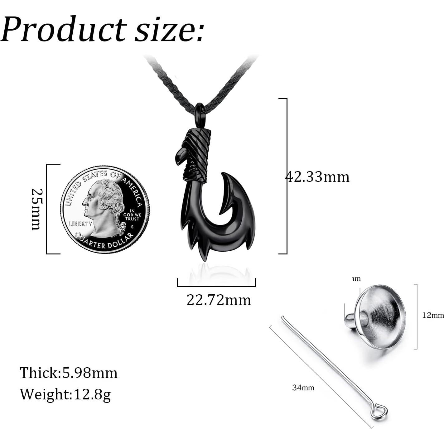 Collar de Urna de Cremación Anzuelo Maori LuxglitterLin 55cm