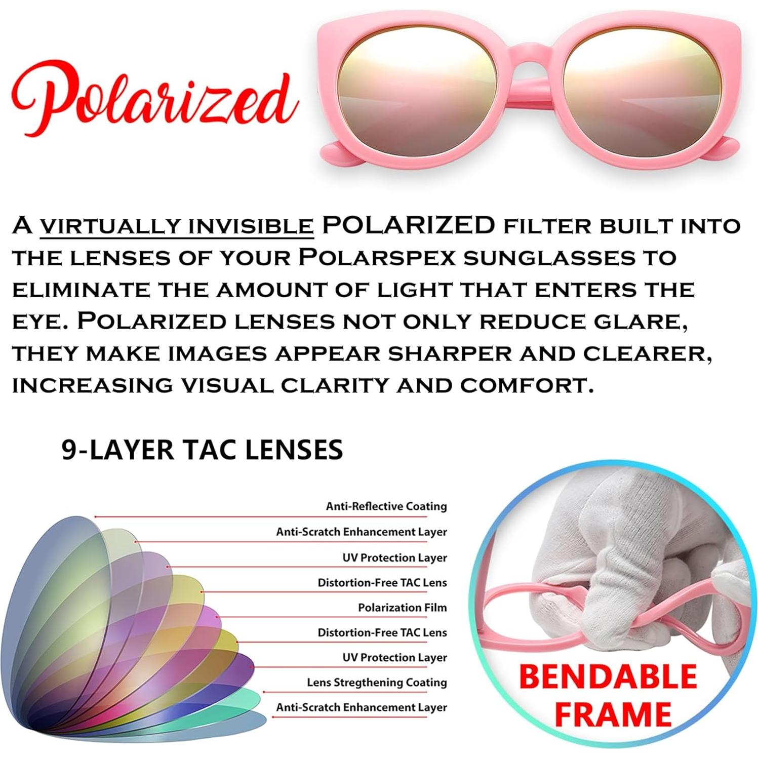 Gafas de sol Polarpex para niñas 2-8 años - Ojo de gato polarizadas