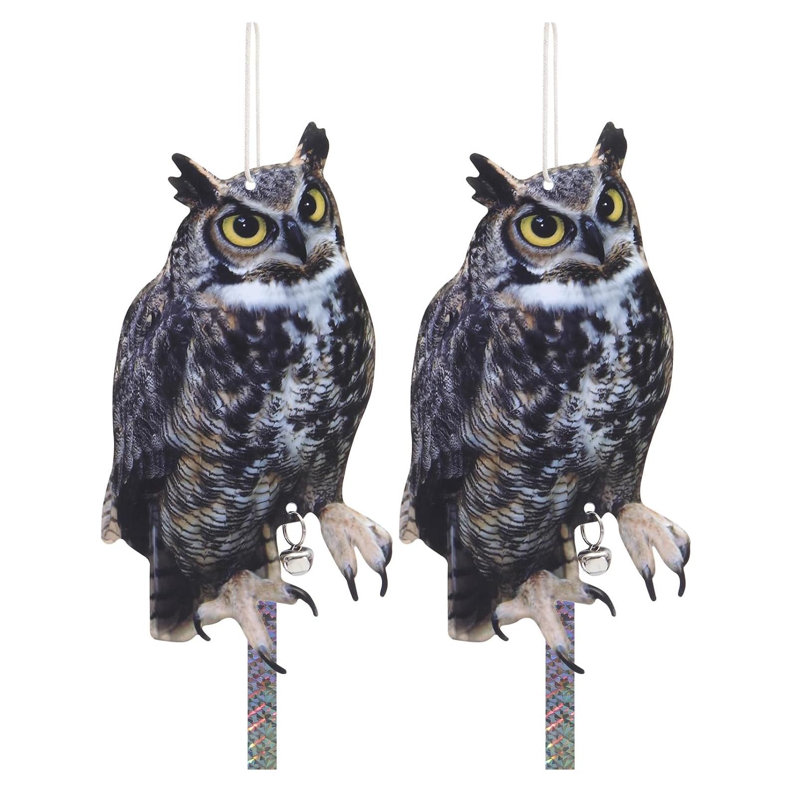 Ahuyentadores de Aves OffiCreative, 2 Búhos Falsos Reflectantes