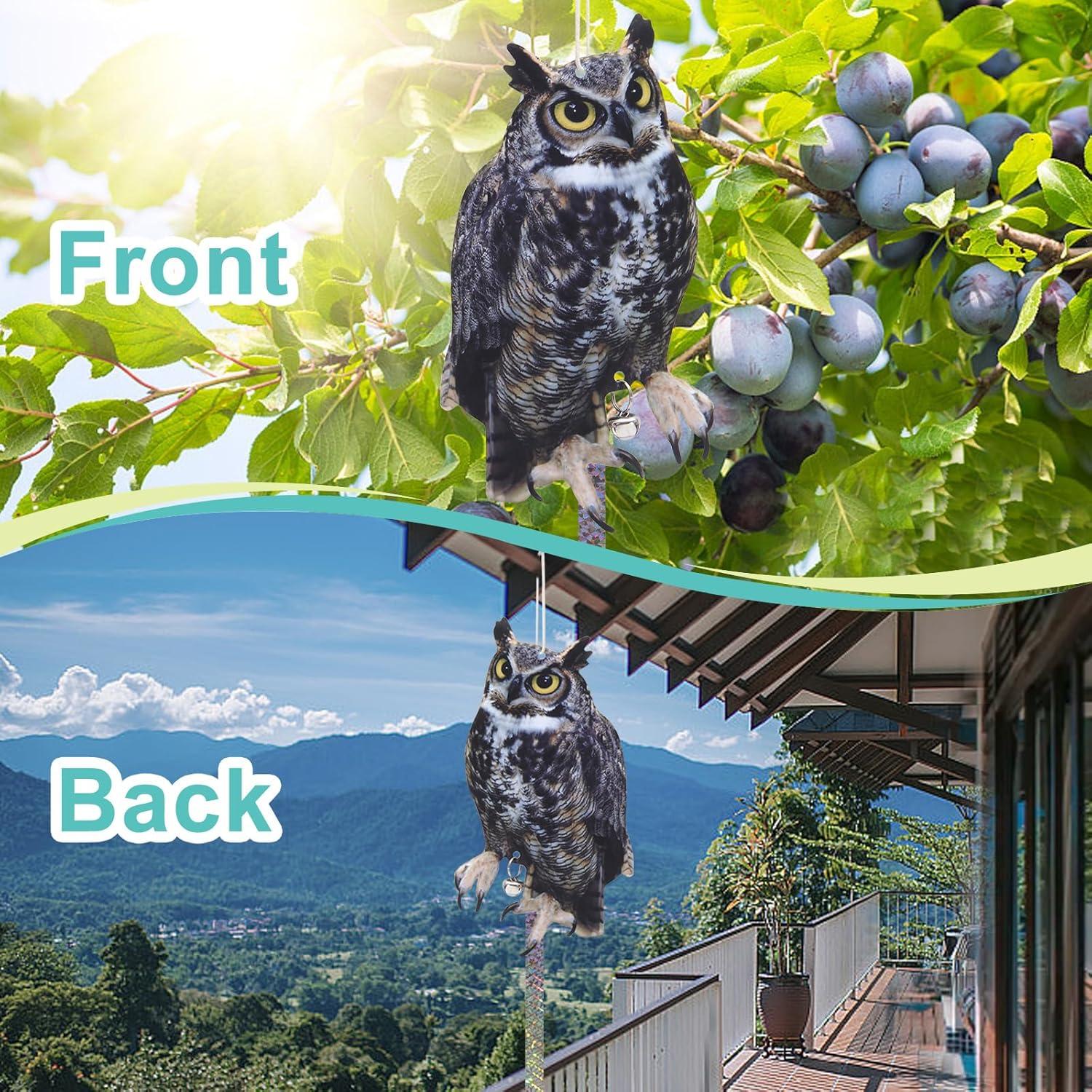 Ahuyentadores de Aves OffiCreative, 2 Búhos Falsos Reflectantes