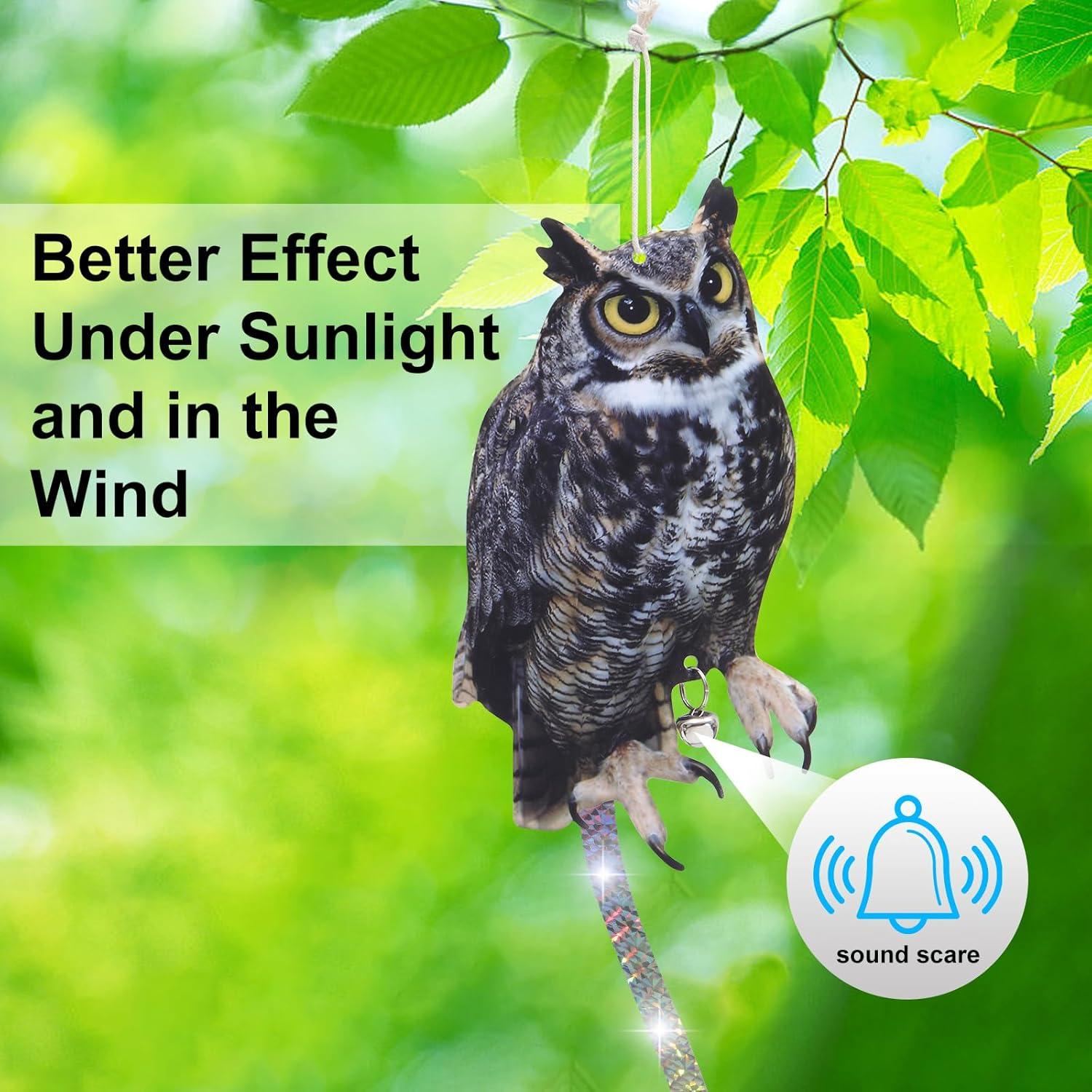 Ahuyentadores de Aves OffiCreative, 2 Búhos Falsos Reflectantes