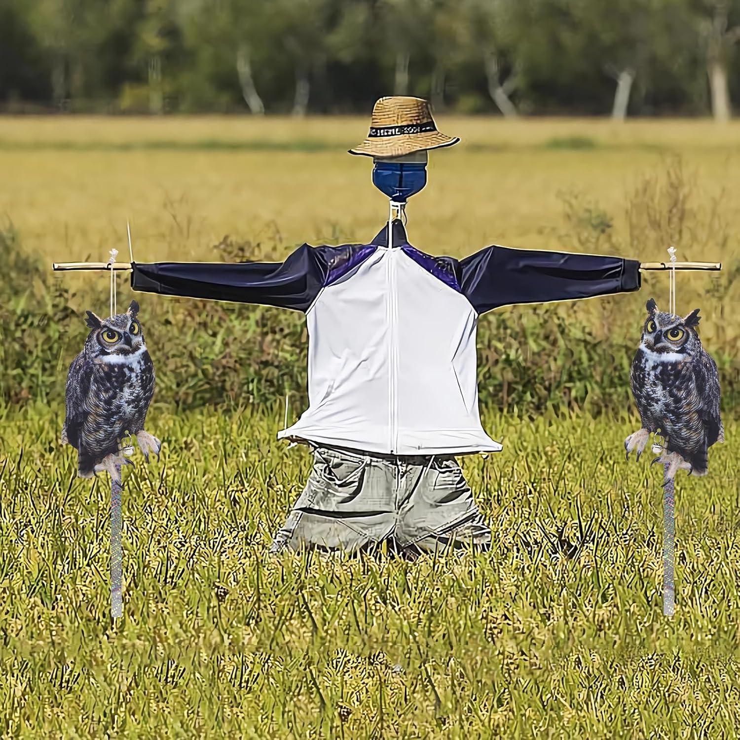 Ahuyentadores de Aves OffiCreative, 2 Búhos Falsos Reflectantes