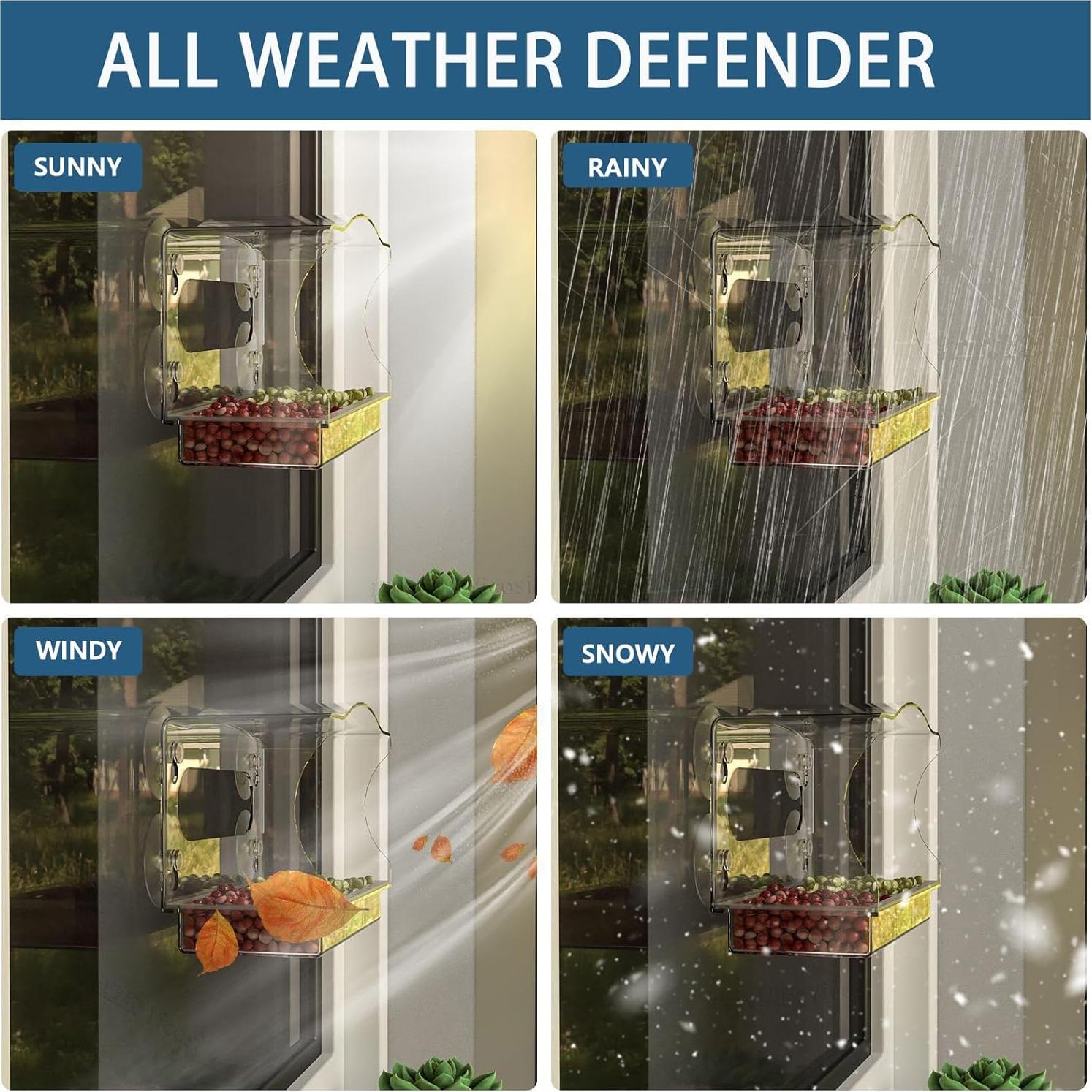 Alimentador de Aves para Ventana SIGOWING Acrílico 25.4x17.8 cm