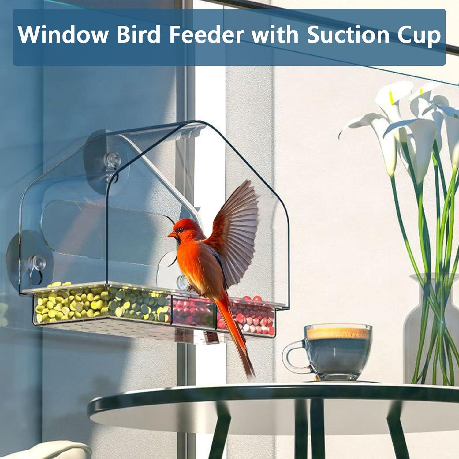 Alimentador de Aves para Ventana SIGOWING Acrílico 25.4x17.8 cm