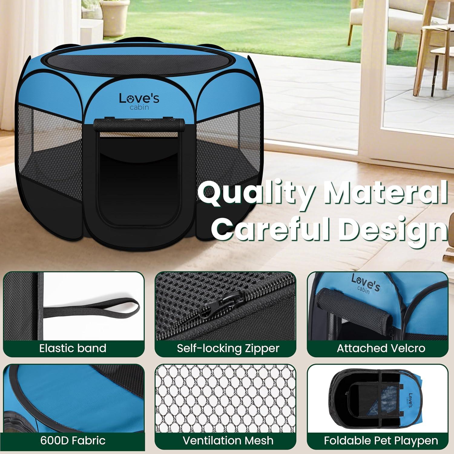 Parque de Juegos Plegable Cabaña del Amor Azul Pequeño 29x29x43 cm