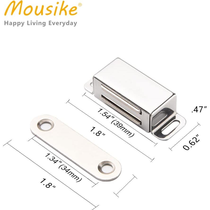 Imanes de Puerta Magnéticos Mousike Acero Inoxidable 9 kg 6Pack