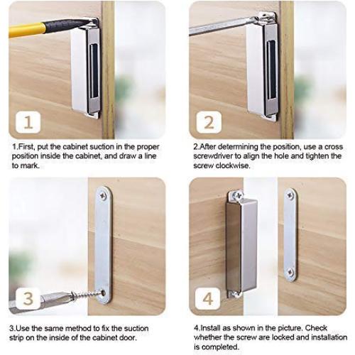 Imanes de Puerta Magnéticos Mousike Acero Inoxidable 9 kg 6Pack