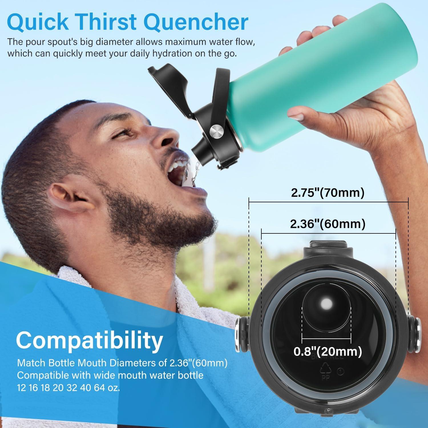 Tapa Auto Spout HydroFlask Boca Ancha 12-64oz Negra