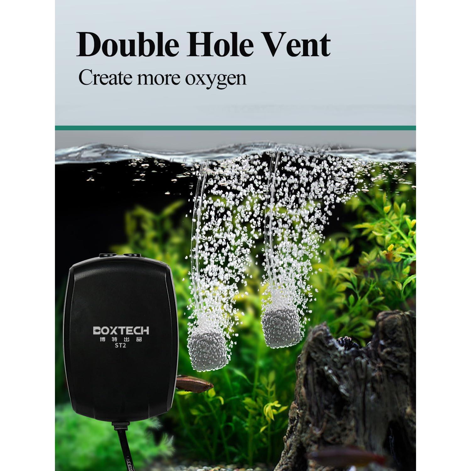 Bomba de Aire para Acuario UPETTOOLS Doble Salida 605L