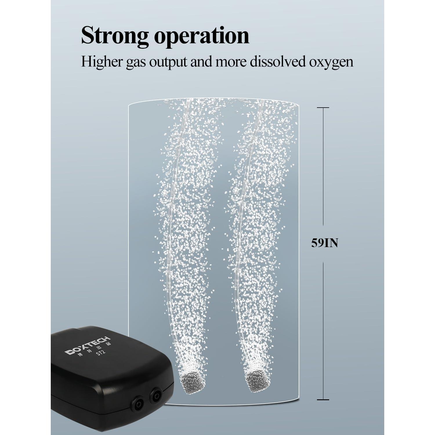 Bomba de Aire para Acuario UPETTOOLS Doble Salida 605L