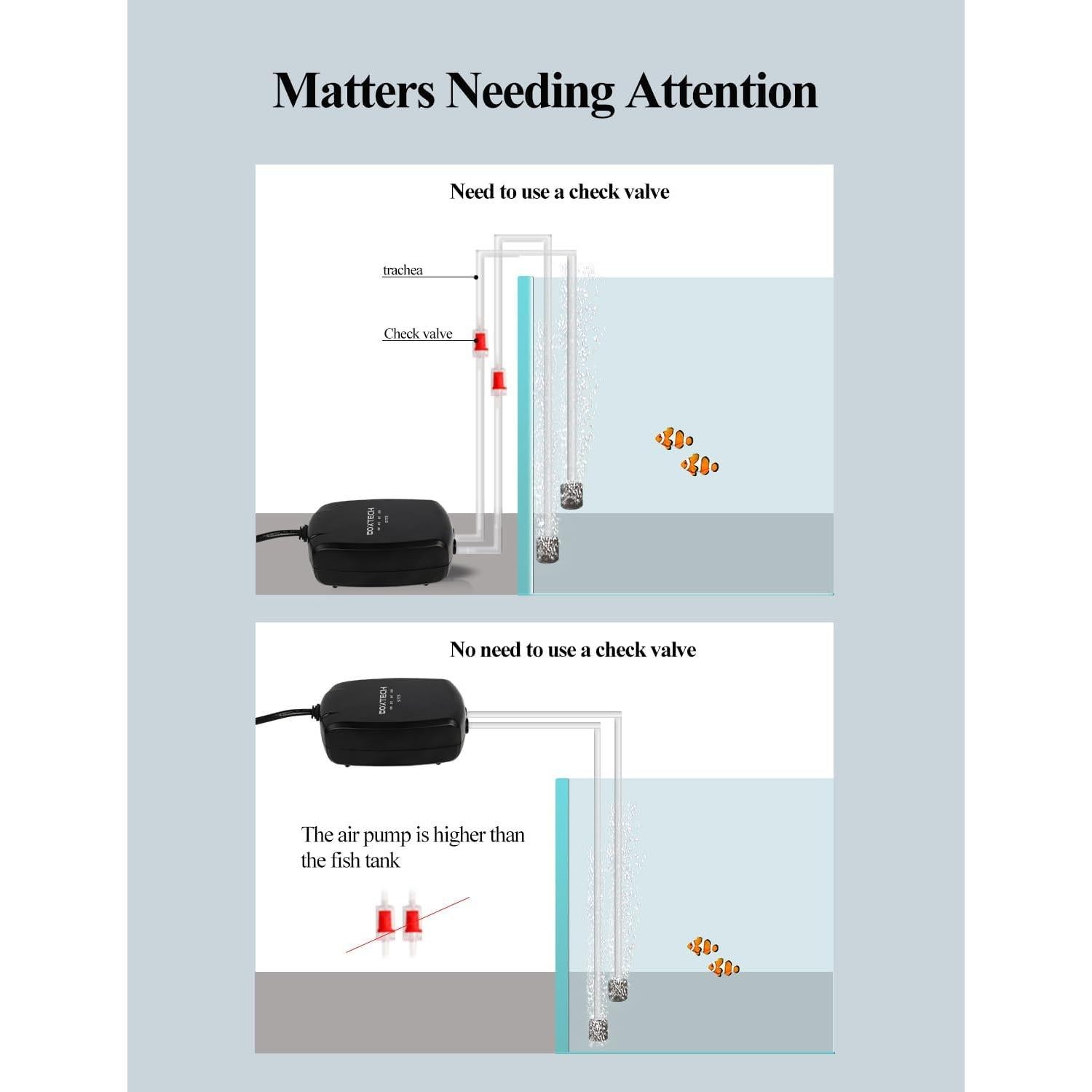 Bomba de Aire para Acuario UPETTOOLS Doble Salida 605L