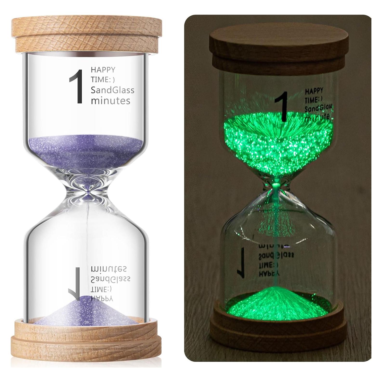 Reloj de Arena de Madera Luminosa 1 Minuto Kingdder Púrpura