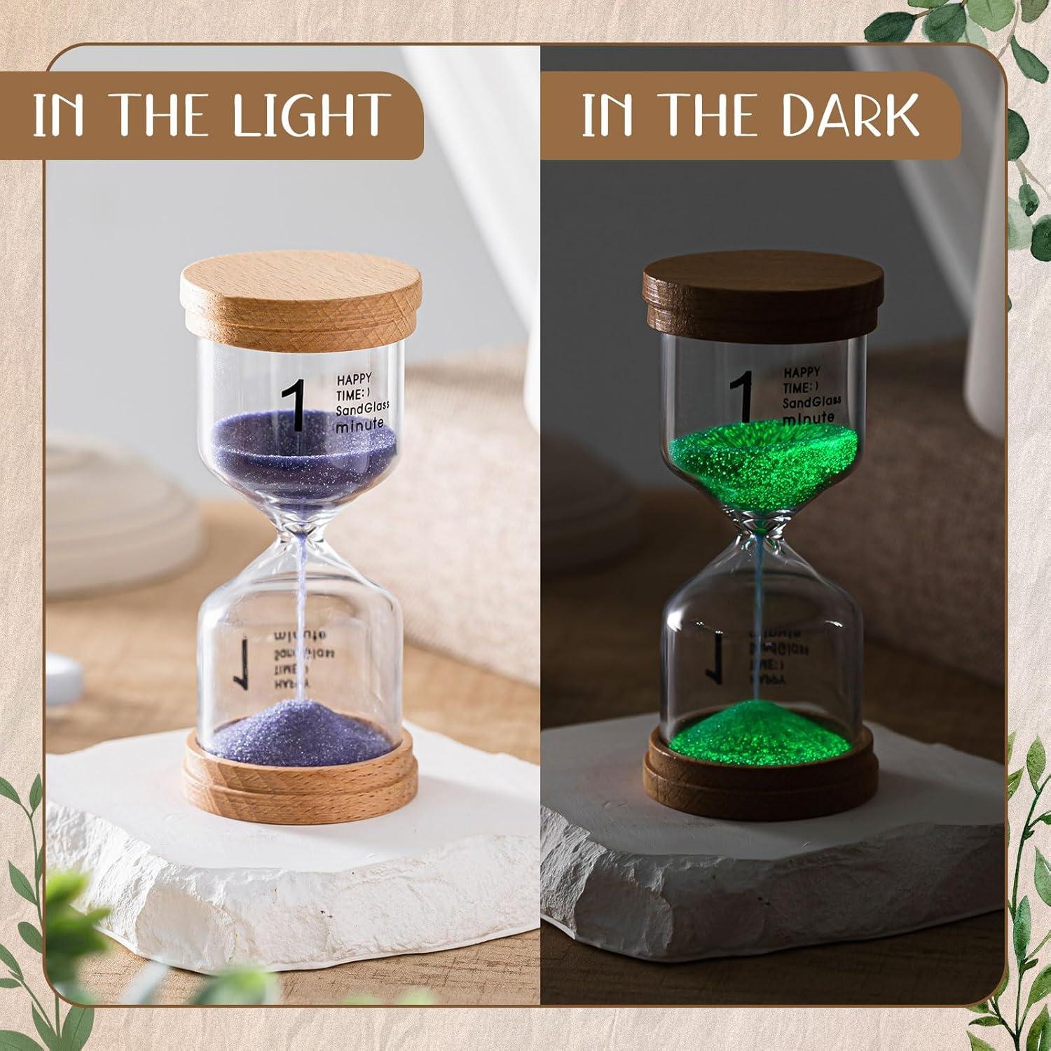 Reloj de Arena de Madera Luminosa 1 Minuto Kingdder Púrpura