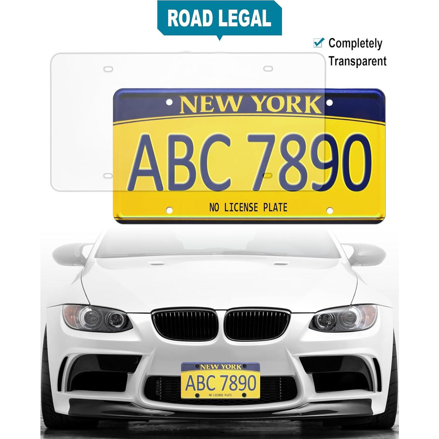 Cubierta de Placa de Licencia RCKJNJ Transparente - Paquete de 2