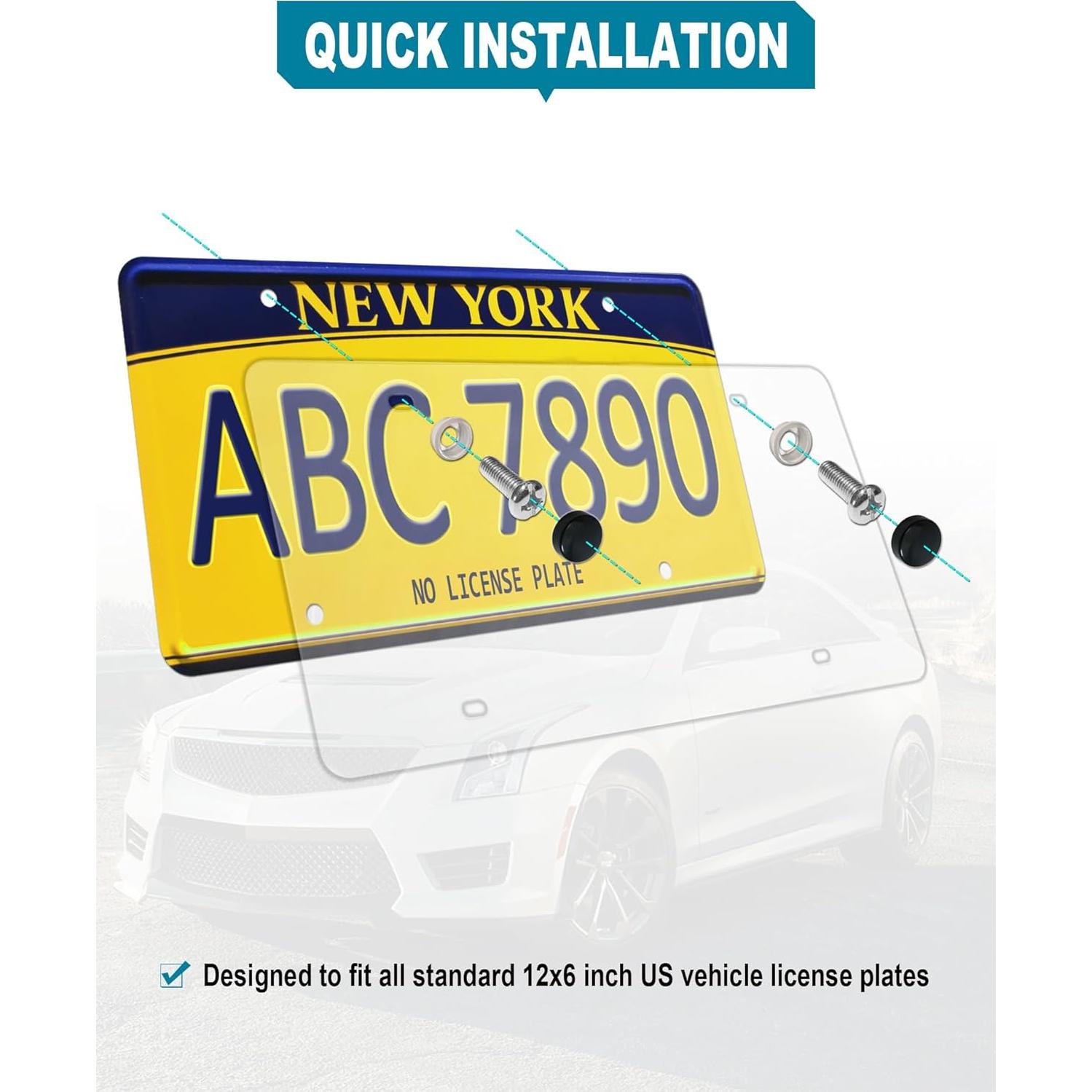 Cubierta de Placa de Licencia RCKJNJ Transparente - Paquete de 2