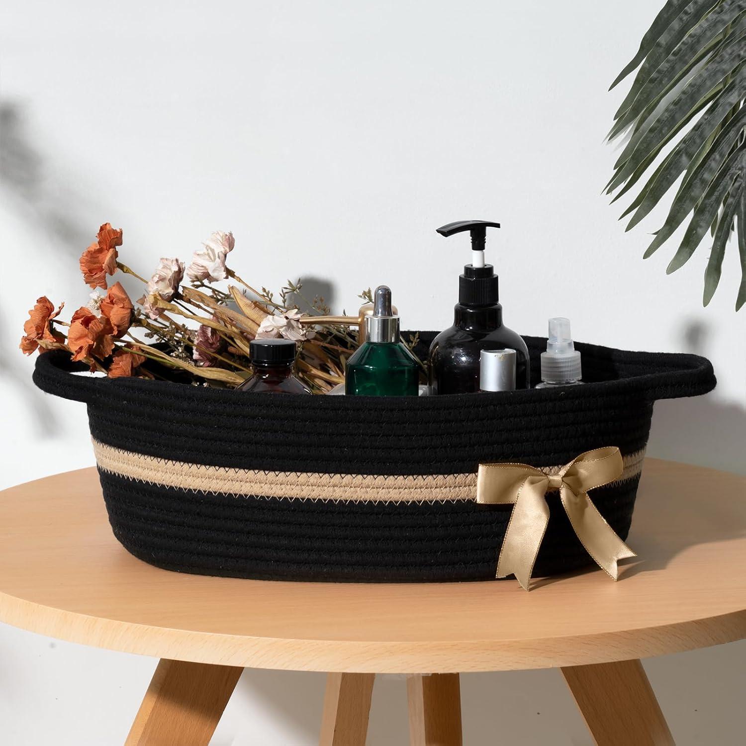 Cesta de Almacenamiento Negra CHICVITA 33x24.9x12.7 cm