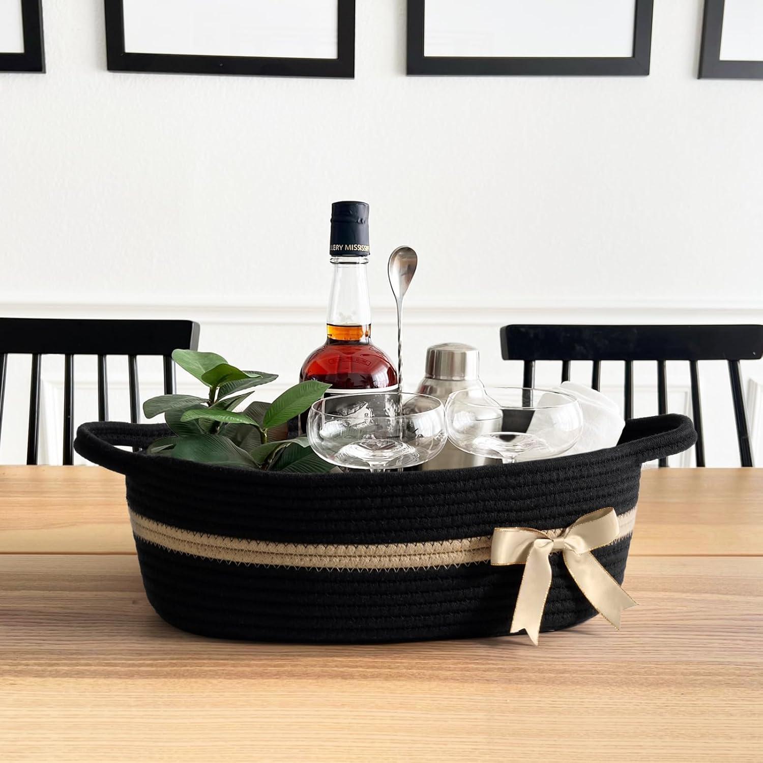 Cesta de Almacenamiento Negra CHICVITA 33x24.9x12.7 cm