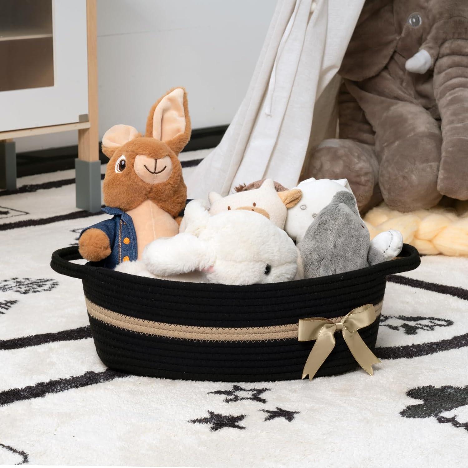 Cesta de Almacenamiento Negra CHICVITA 33x24.9x12.7 cm