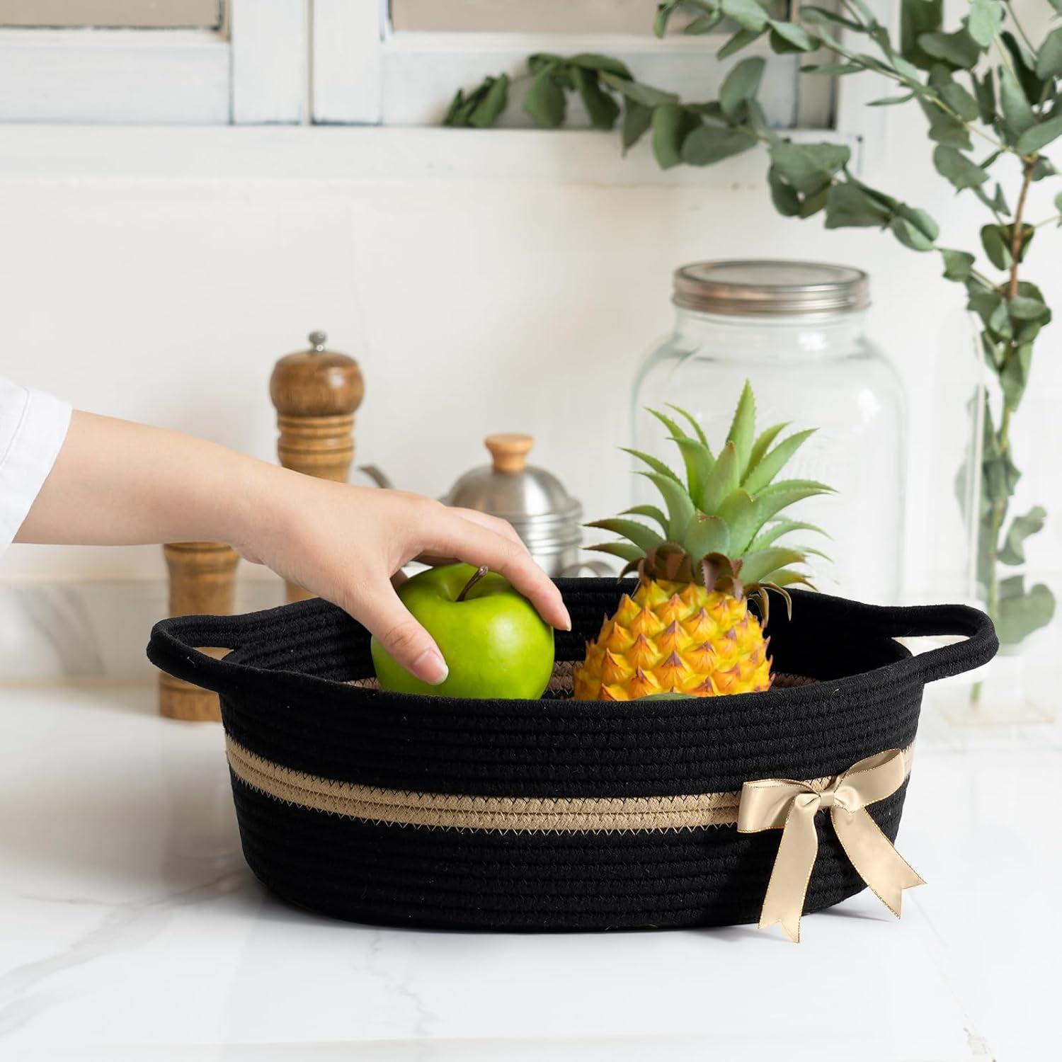 Cesta de Almacenamiento Negra CHICVITA 33x24.9x12.7 cm