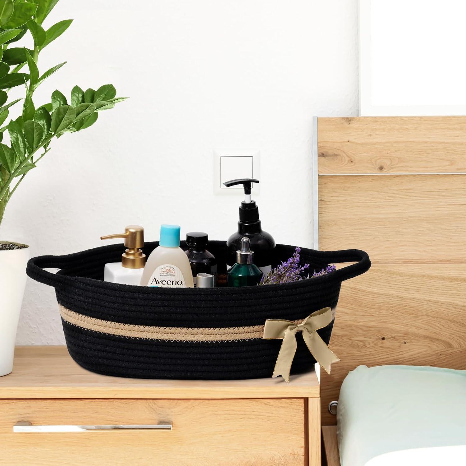 Cesta de Almacenamiento Negra CHICVITA 33x24.9x12.7 cm