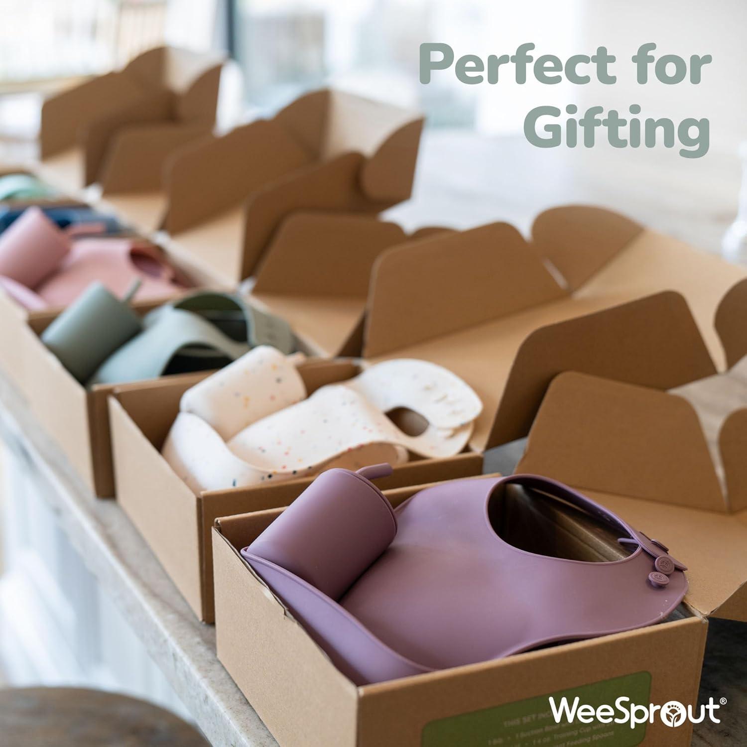 Set de Alimentación para Bebés WeeSprout - Silicona Apto Lavavajillas