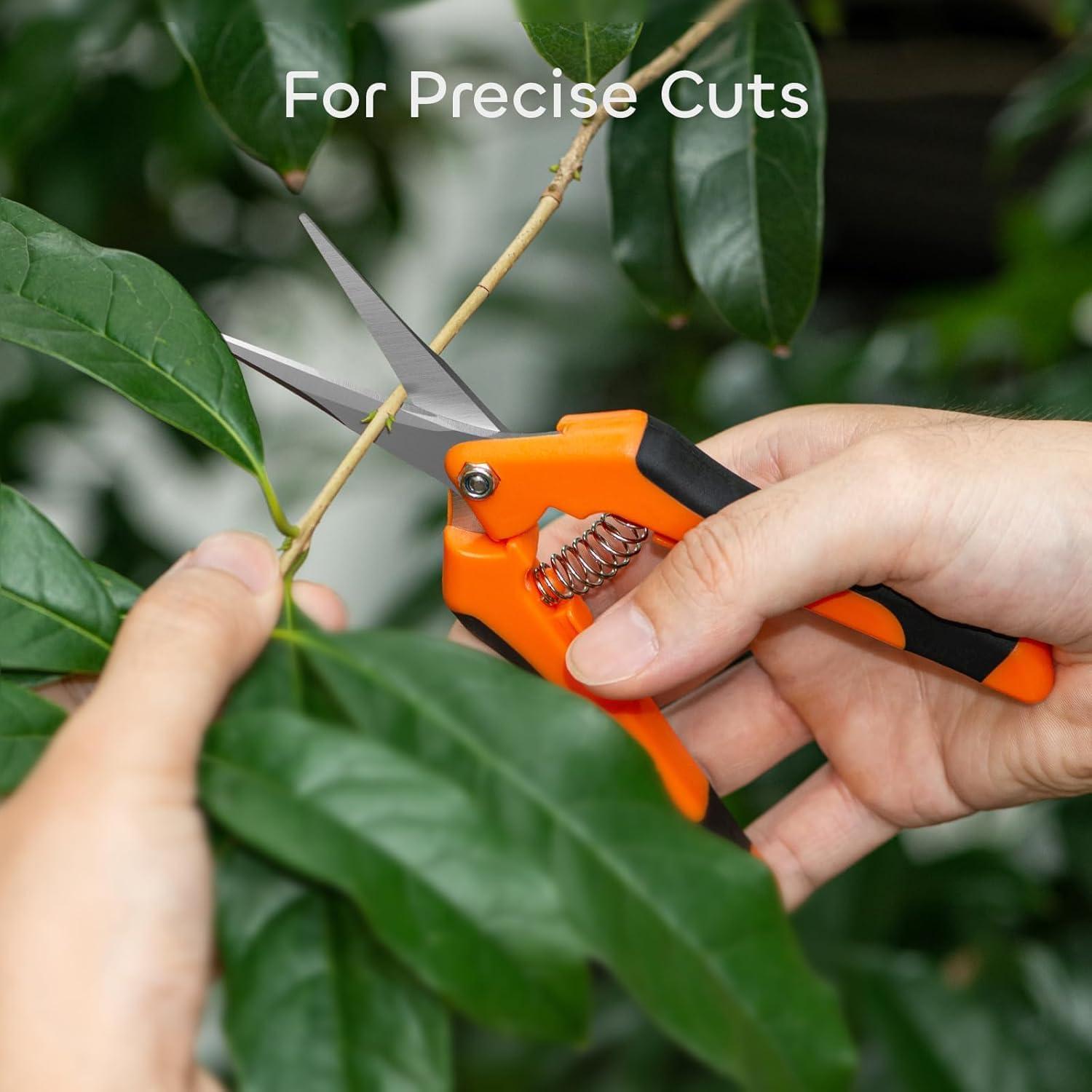 Tijeras de Podar GROWNEER 6.5" Acero Inoxidable Ergonomicas