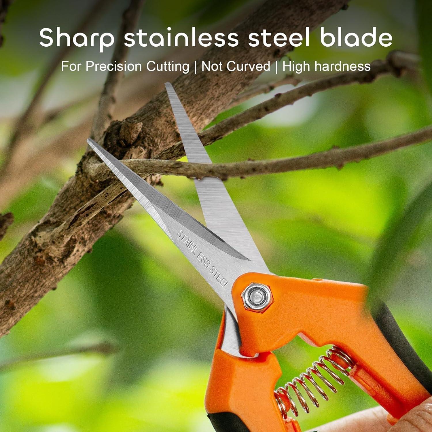 Tijeras de Podar GROWNEER 6.5" Acero Inoxidable Ergonomicas