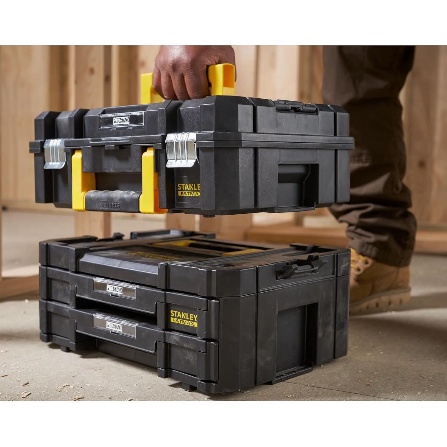 Caja de herramientas Stanley FatMax Tstak 21.5L con 2 cajones