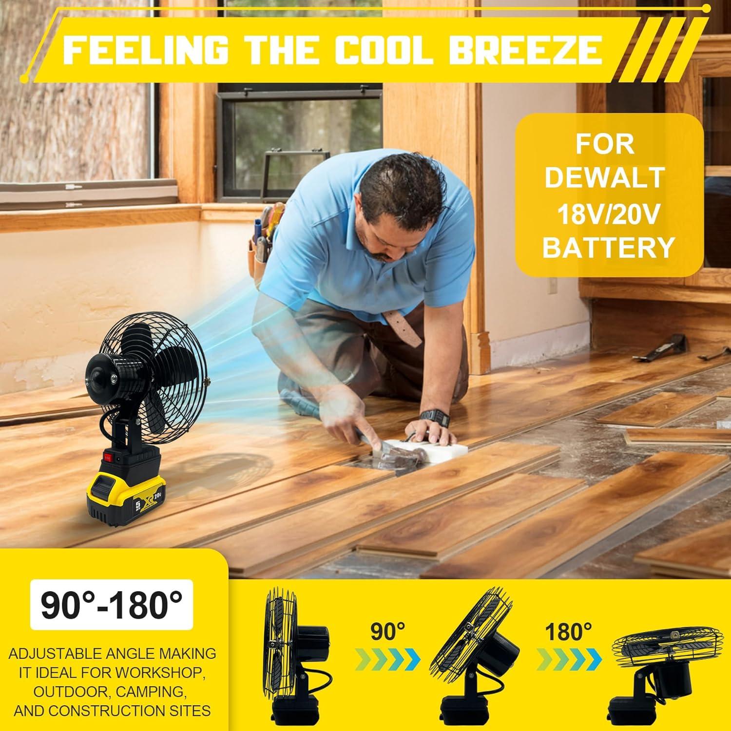 Ventilador Inalámbrico Portátil BYCZONE 20V con USB y 2 Velocidades