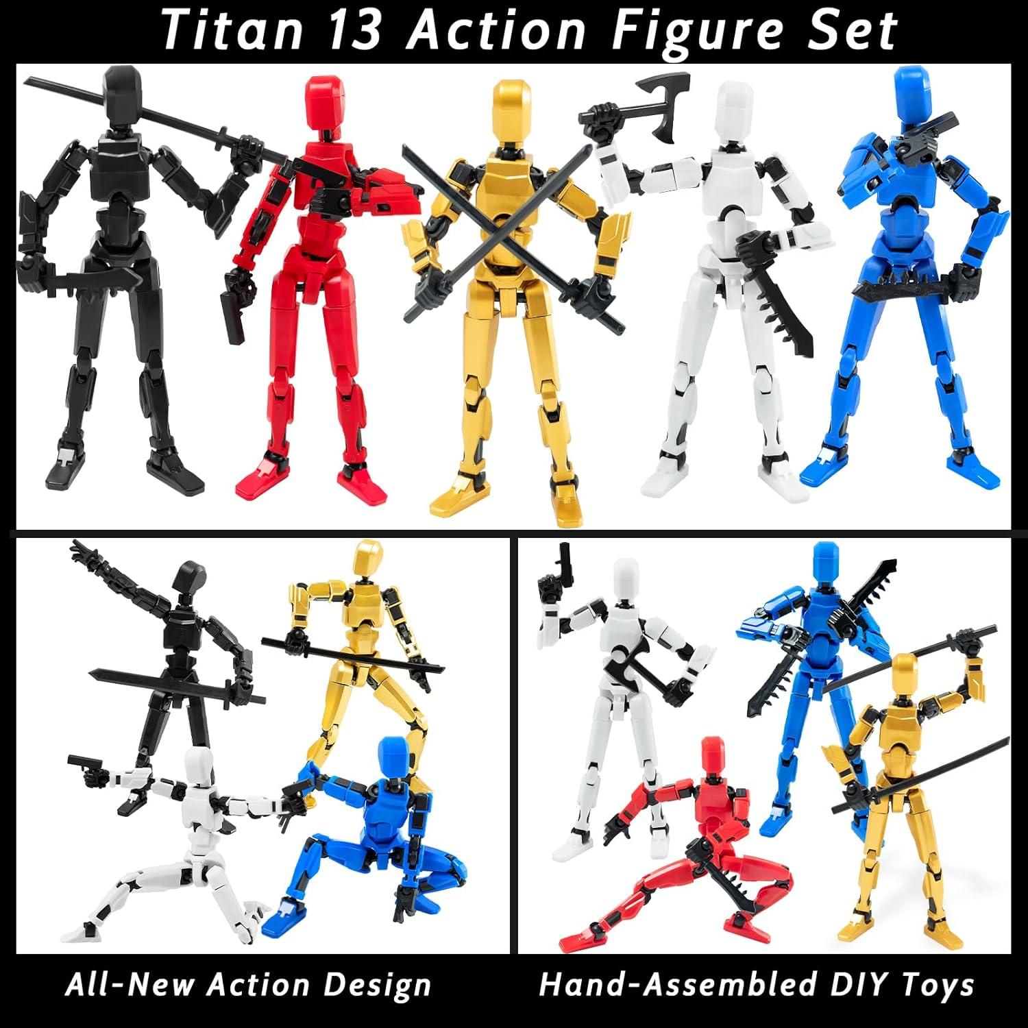 Juego de 4 Figuras de Acción Titan 13 Antiestrés para Niños