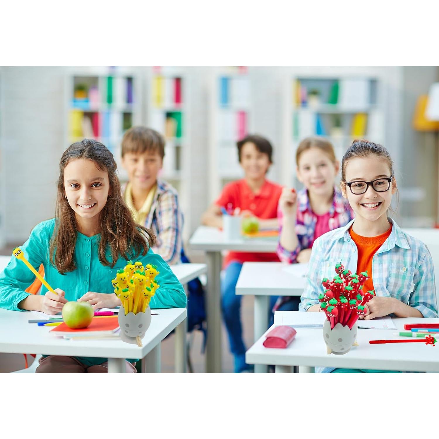 30 Bolígrafos Gel Kawaii Finpletai Piña 0.5mm Tinta Negra