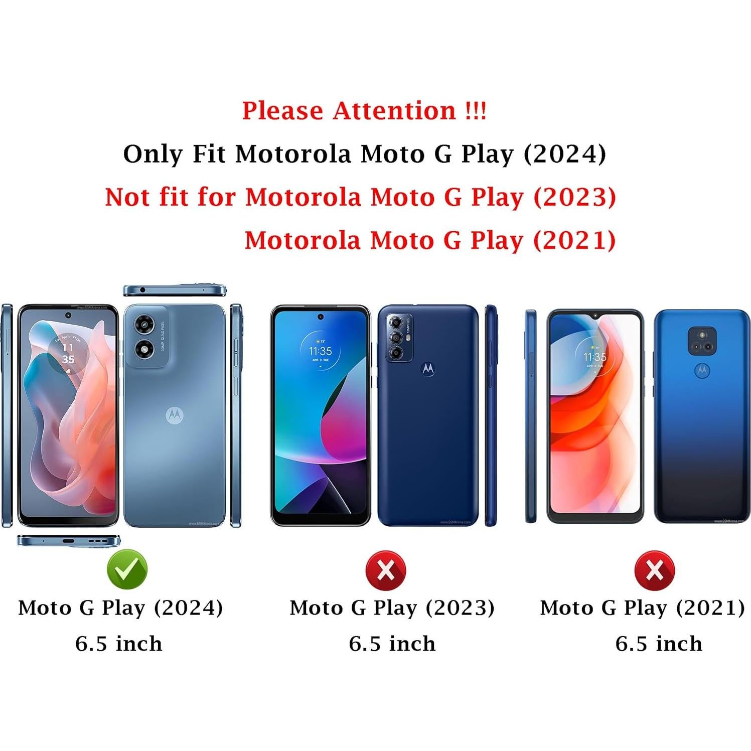 Funda Protectora PUSHIMEI para Motorola Moto G Play 2024 - Grado Militar, Negro