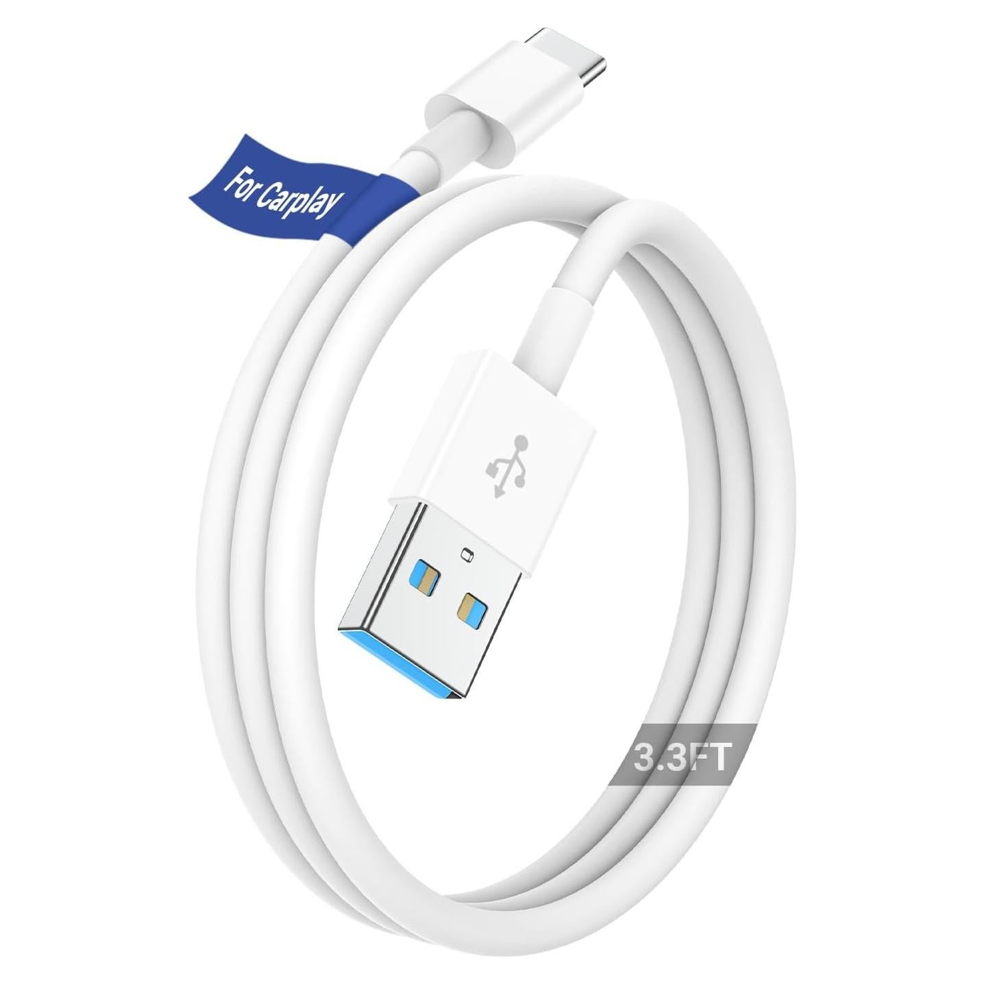 Cable CarPlay USB A a USB C Fikeloy 1.0 m Carga Rápida