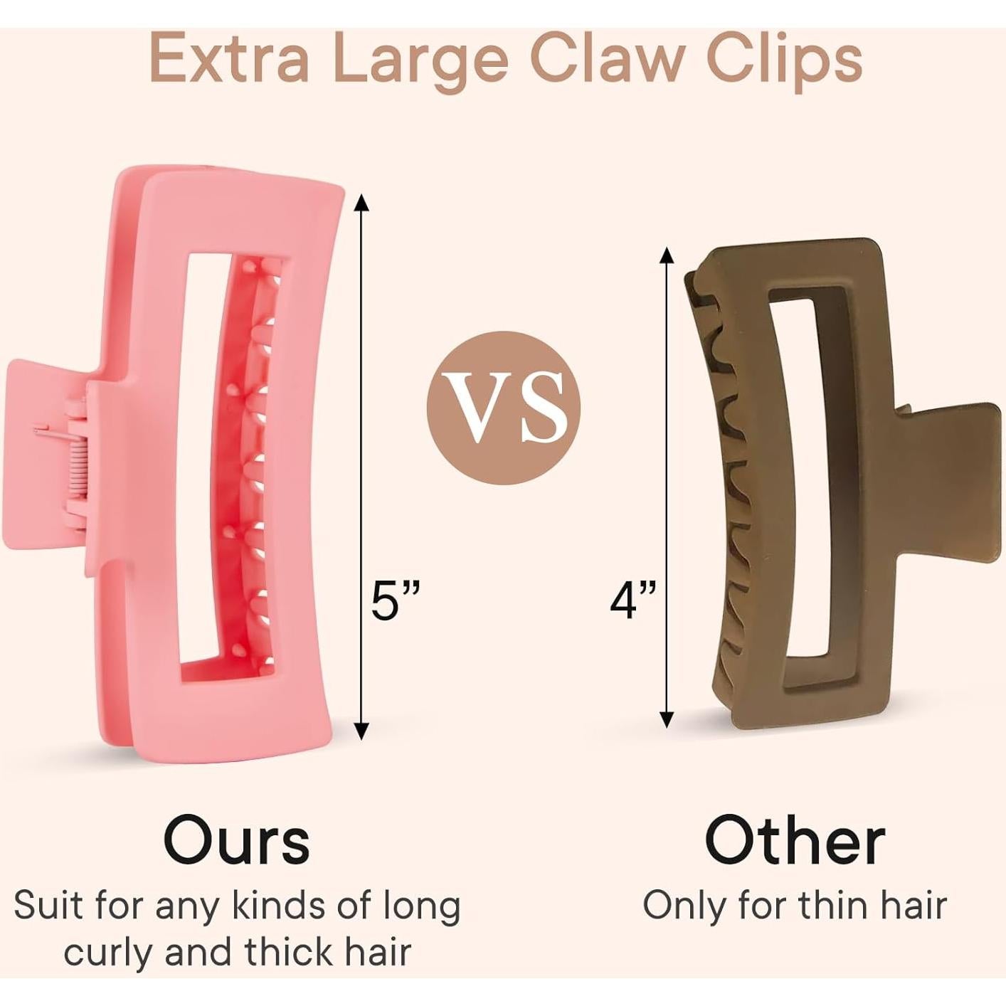 Paquete de 4 Clips de Garra Jumbo Antideslizantes MINMUNJIU